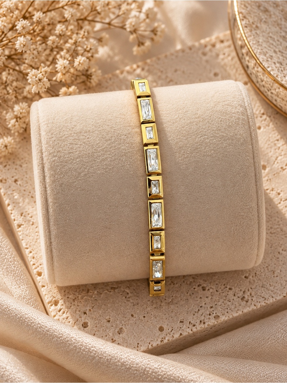 Gold Crystal Tennis Bracelet